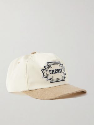 Navajo Suede-Trimmed Logo-Embroidered Twill Baseball Cap Navajo Suede-Trimmed Logo-Embroidered Twill Baseball Cap