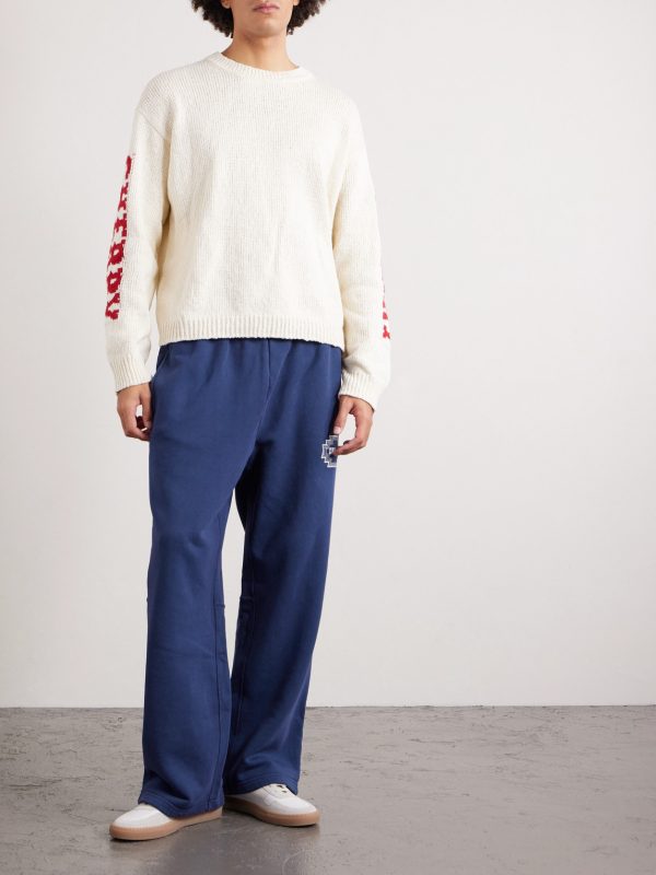 Navajo Straight-Leg Logo-Embroidered Cotton-Jersey Sweatpants - OU Navajo Straight-Leg Logo-Embroidered Cotton-Jersey Sweatpants - OU
