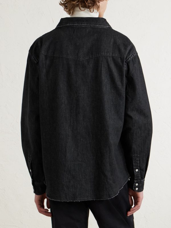 Logo-Embroidered Denim Western Shirt - BK