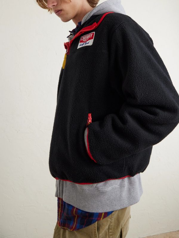 Logo-Appliquéd Fleece Half-Zip Sweater - CU Logo-Appliquéd Fleece Half-Zip Sweater - CU