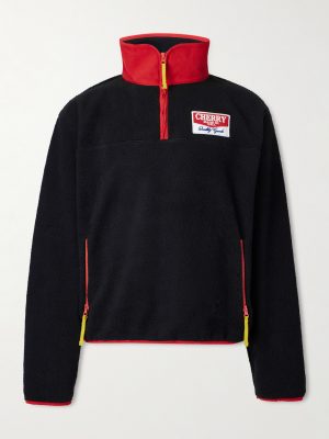 Logo-Appliquéd Fleece Half-Zip Sweater Logo-Appliquéd Fleece Half-Zip Sweater