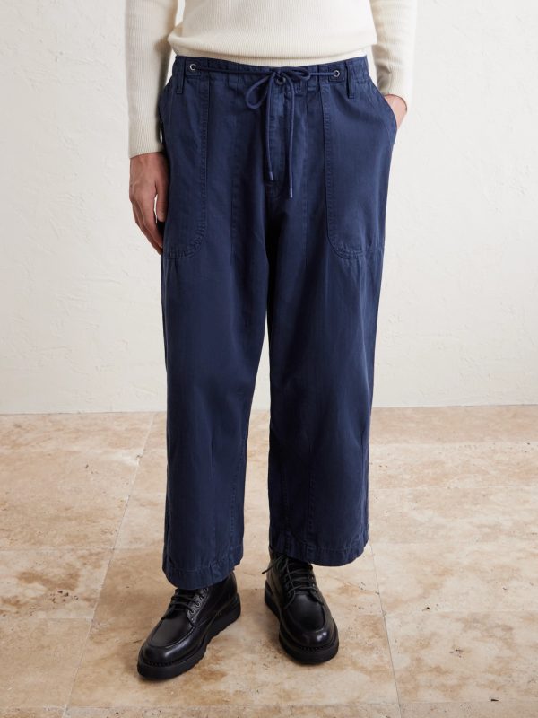Parachute Wide-Leg Herringbone Cotton Trousers - FR Parachute Wide-Leg Herringbone Cotton Trousers - FR