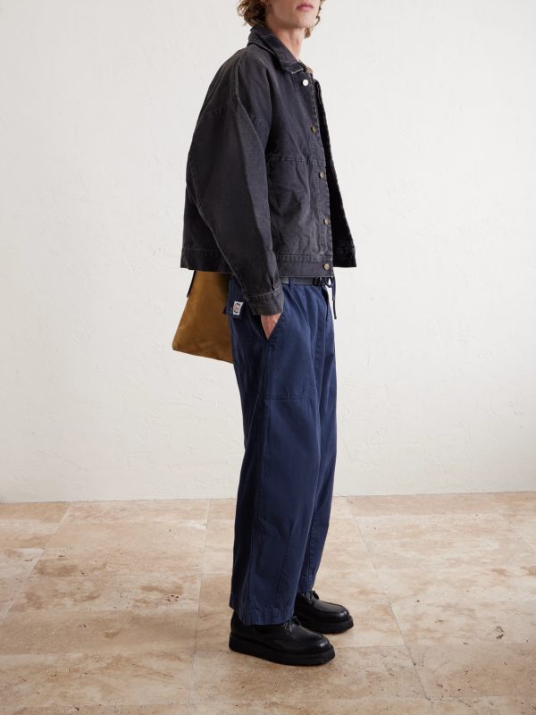 Parachute Wide-Leg Herringbone Cotton Trousers - OU Parachute Wide-Leg Herringbone Cotton Trousers - OU