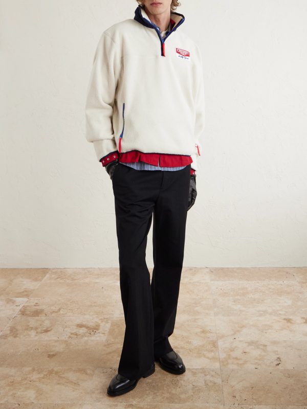 Logo-Appliquéd Fleece Half-Zip Sweatshirt - OU