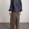 Herringbone Cotton Drawstring Trousers - BK Herringbone Cotton Drawstring Trousers - BK