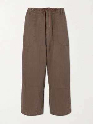 Herringbone Cotton Drawstring Trousers