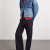 Sun Faded Corduroy-Trimmed Denim Jacket - OU