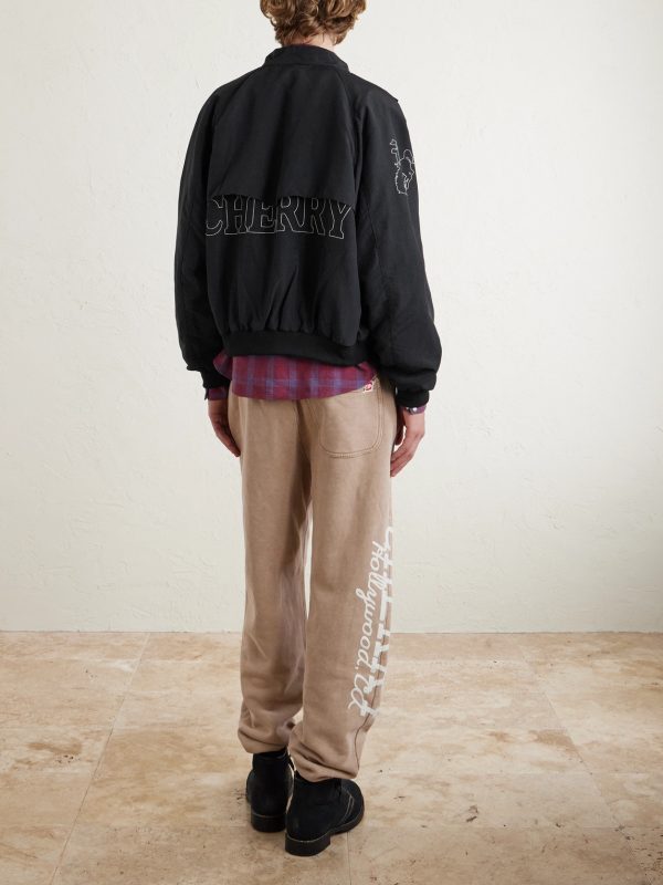 Championship Embroidered Shell Bomber Jacket - BK