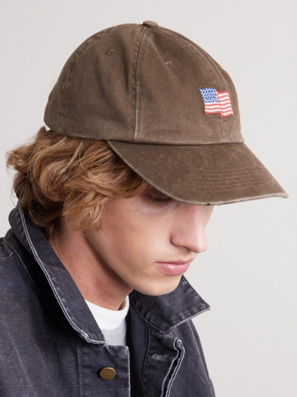 USA Logo-Embroidered Cotton-Twill Cap - E1 USA Logo-Embroidered Cotton-Twill Cap - E1
