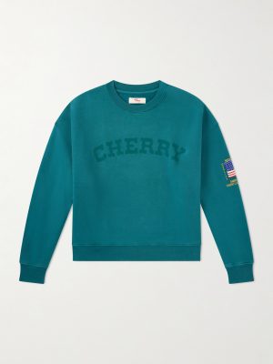 America's Favorite Crewneck Logo-Print Embroidered Cotton-Jersey Sweatshirt America's Favorite Crewneck Logo-Print Embroidered Cotton-Jersey Sweatshirt