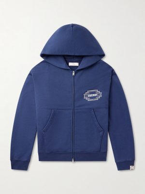 Navajo Logo-Embroidered Cotton-Jersey Zip-Up Hoodie Navajo Logo-Embroidered Cotton-Jersey Zip-Up Hoodie