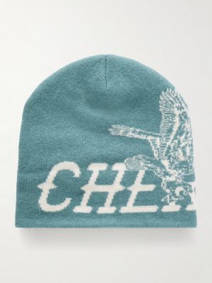 Flying Cherry Skull Logo-Intarsia Wool and Cashmere--Blend Beanie Flying Cherry Skull Logo-Intarsia Wool and Cashmere--Blend Beanie