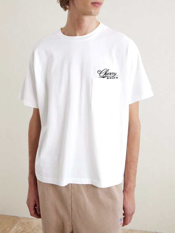 Five Star Logo-Embroidered Appliquéd Cotton-Jersey T-Shirt - FR Five Star Logo-Embroidered Appliquéd Cotton-Jersey T-Shirt - FR