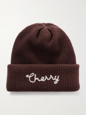 Logo-Embroidered Ribbed Cashmere Beanie