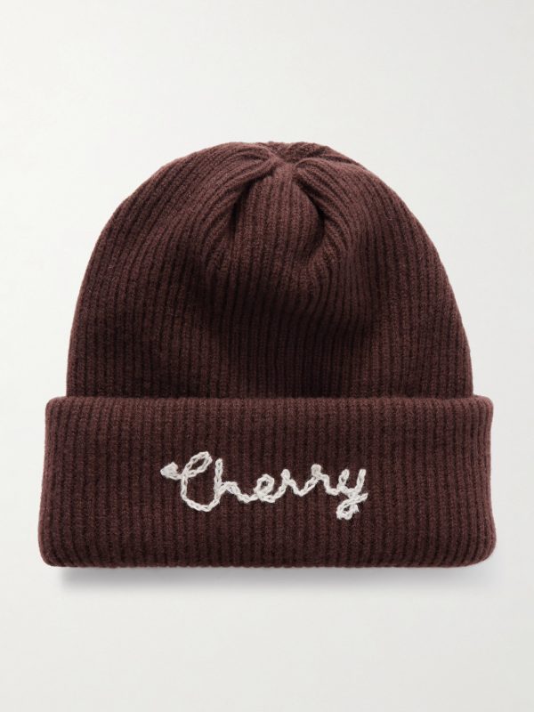 Logo-Embroidered Ribbed Cashmere Beanie