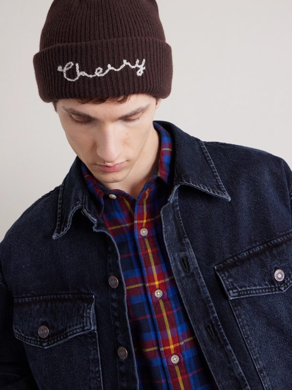 Logo-Embroidered Ribbed Cashmere Beanie - OU
