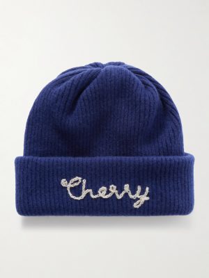 Logo-Embroidered Ribbed Cashmere Beanie Logo-Embroidered Ribbed Cashmere Beanie