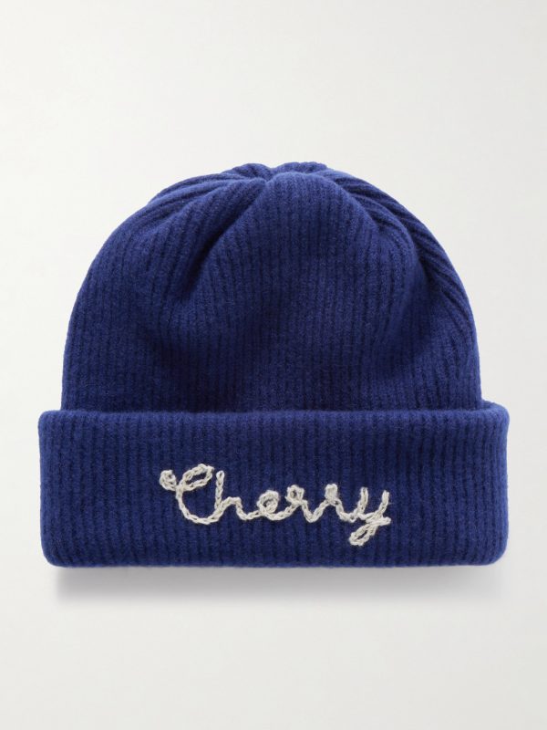 Logo-Embroidered Ribbed Cashmere Beanie Logo-Embroidered Ribbed Cashmere Beanie
