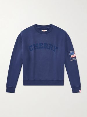 America's Favorite Crewneck Logo-Print Embroidered Cotton-Jersey Sweatshirt America's Favorite Crewneck Logo-Print Embroidered Cotton-Jersey Sweatshirt