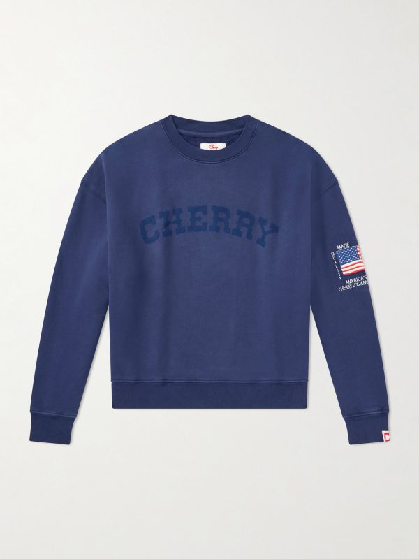 America's Favorite Crewneck Logo-Print Embroidered Cotton-Jersey Sweatshirt America's Favorite Crewneck Logo-Print Embroidered Cotton-Jersey Sweatshirt