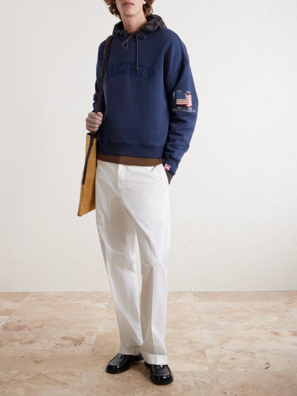 America's Favorite Crewneck Logo-Print Embroidered Cotton-Jersey Sweatshirt - OU America's Favorite Crewneck Logo-Print Embroidered Cotton-Jersey Sweatshirt - OU