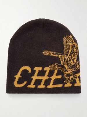 Flying Cherry Skull Logo-Intarsia Wool and Cashmere-Blend Beanie Flying Cherry Skull Logo-Intarsia Wool and Cashmere-Blend Beanie