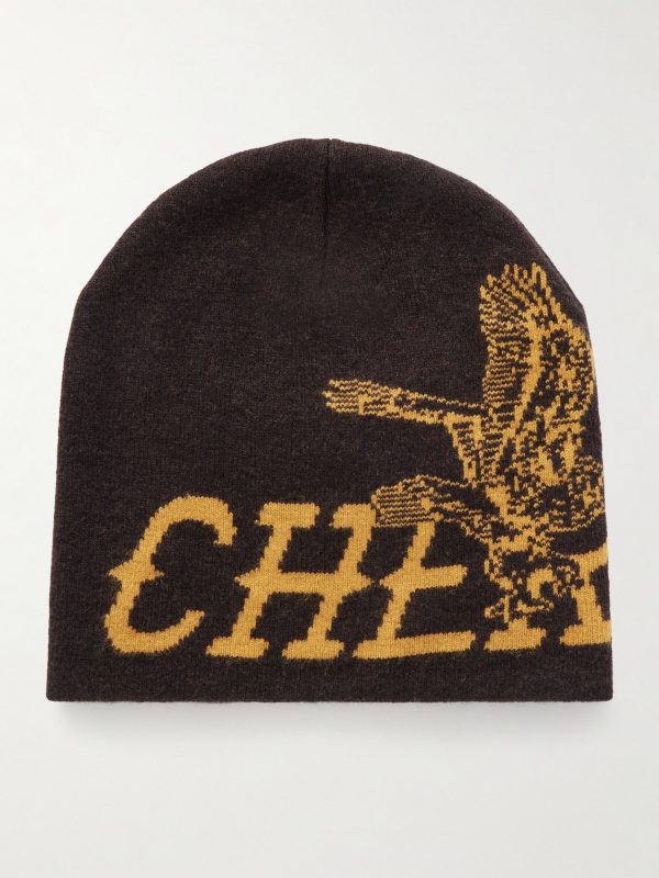 Flying Cherry Skull Logo-Intarsia Wool and Cashmere-Blend Beanie Flying Cherry Skull Logo-Intarsia Wool and Cashmere-Blend Beanie