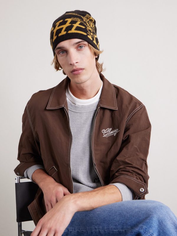 Flying Cherry Skull Logo-Intarsia Wool and Cashmere-Blend Beanie - OU Flying Cherry Skull Logo-Intarsia Wool and Cashmere-Blend Beanie - OU