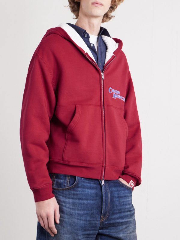 Logo-Print Cotton-Jersey Zip-Up Hoodie - FR Logo-Print Cotton-Jersey Zip-Up Hoodie - FR