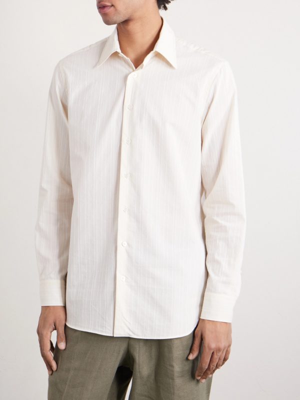 Striped Cotton-Poplin Shirt - FR Striped Cotton-Poplin Shirt - FR