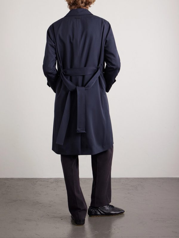Virgin Wool-Gabardine Trench Coat - BK Virgin Wool-Gabardine Trench Coat - BK