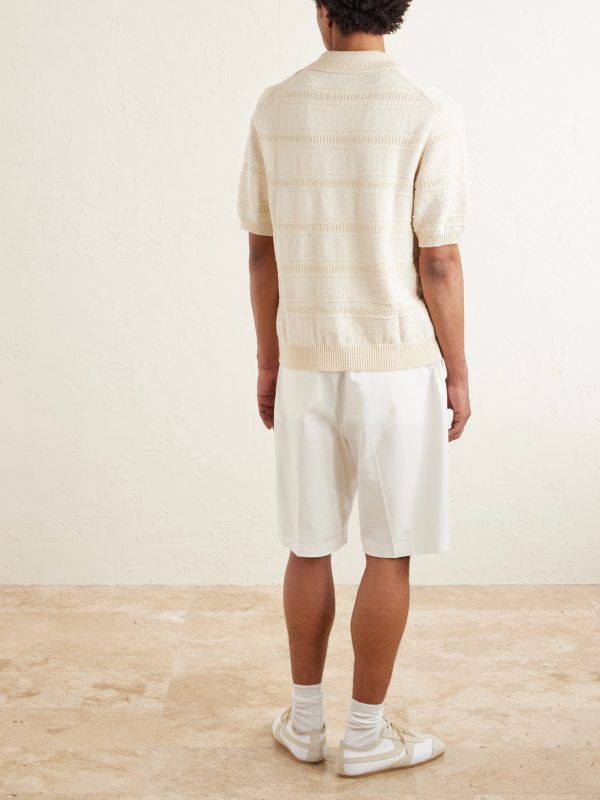 Striped Organic and Recycled-Cotton Polo Shirt - BK Striped Organic and Recycled-Cotton Polo Shirt - BK