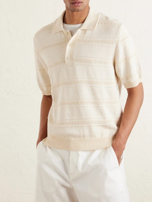 Striped Organic and Recycled-Cotton Polo Shirt - FR Striped Organic and Recycled-Cotton Polo Shirt - FR
