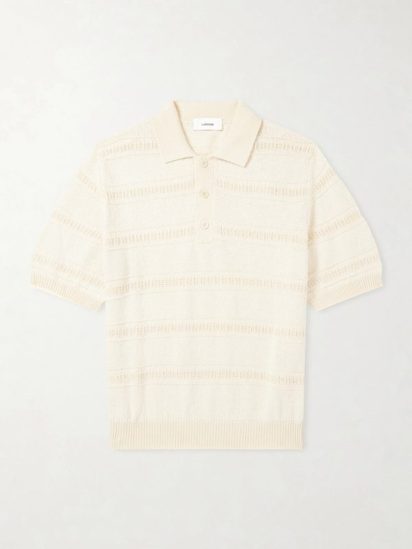 Striped Organic and Recycled-Cotton Polo Shirt Striped Organic and Recycled-Cotton Polo Shirt
