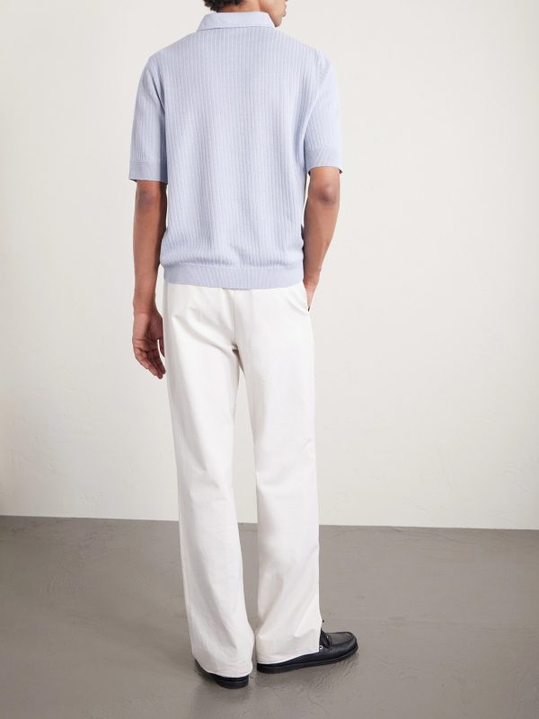 Ribbed Linen and Cotton-Blend Polo Shirt - BK