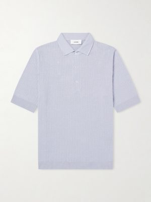 Ribbed Linen and Cotton-Blend Polo Shirt