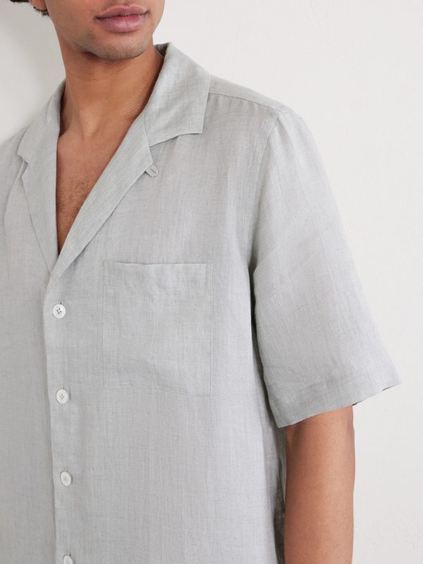Convertible-Collar Linen Shirt - CU Convertible-Collar Linen Shirt - CU