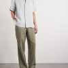 Convertible-Collar Linen Shirt - OU Convertible-Collar Linen Shirt - OU