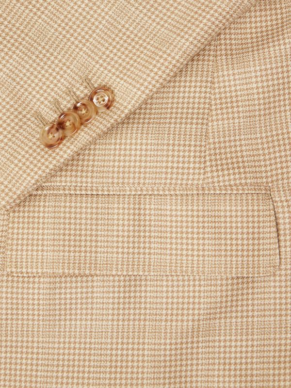 Houndstooth Wool and Cotton-Blend Blazer - CU Houndstooth Wool and Cotton-Blend Blazer - CU