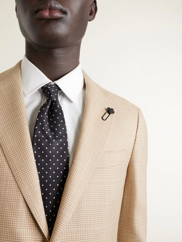 Houndstooth Wool and Cotton-Blend Blazer - E2 Houndstooth Wool and Cotton-Blend Blazer - E2