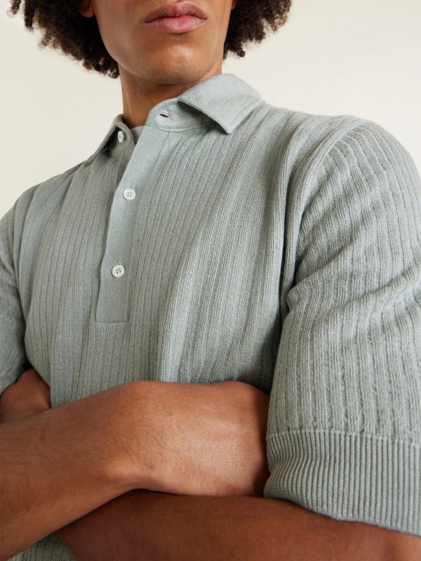 Ribbed Linen and Cotton-Blend Polo Shirt - CU