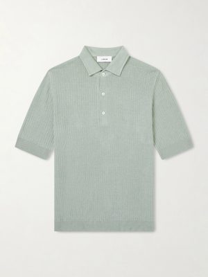Ribbed Linen and Cotton-Blend Polo Shirt
