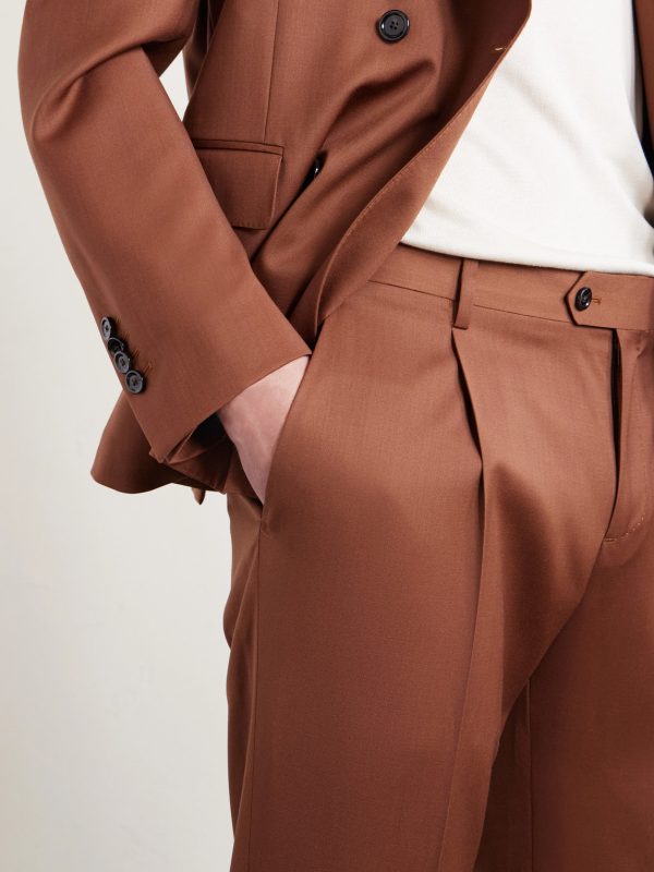 Slim-Fit Pleated Virgin Wool-Twill Suit Trousers - E1