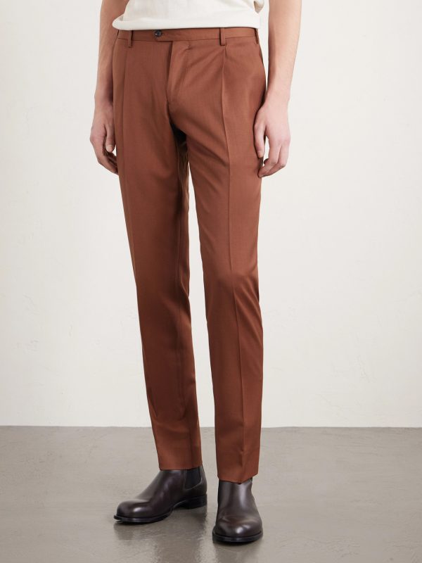 Slim-Fit Pleated Virgin Wool-Twill Suit Trousers - FR