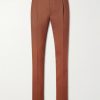 Slim-Fit Pleated Virgin Wool-Twill Suit Trousers