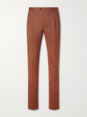 Slim-Fit Pleated Virgin Wool-Twill Suit Trousers Slim-Fit Pleated Virgin Wool-Twill Suit Trousers