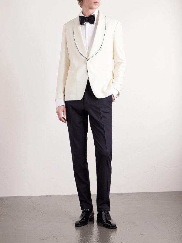 Slim-Fit Wool-Blend Tuxedo Trousers - OU Slim-Fit Wool-Blend Tuxedo Trousers - OU