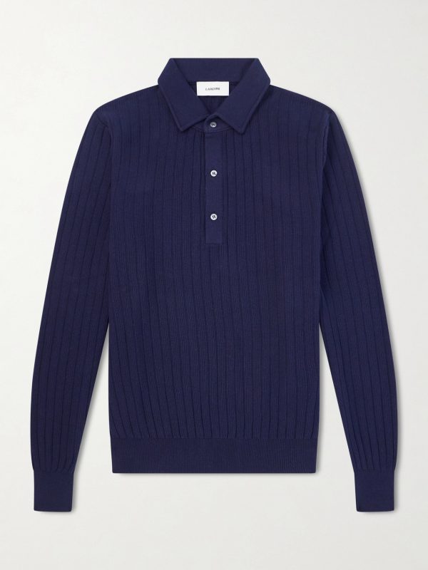 Ribbed Cotton Polo Shirt Ribbed Cotton Polo Shirt