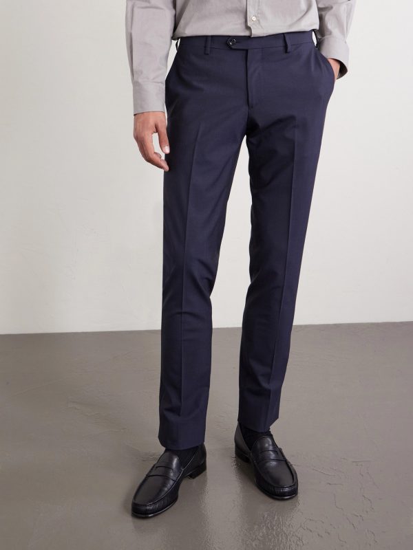Slim-Fit Straight-Leg Virgin Wool-Blend Trousers - FR Slim-Fit Straight-Leg Virgin Wool-Blend Trousers - FR