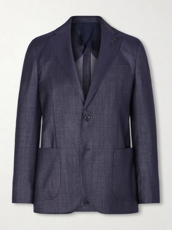 Wool-Blend Twill Suit Jacket